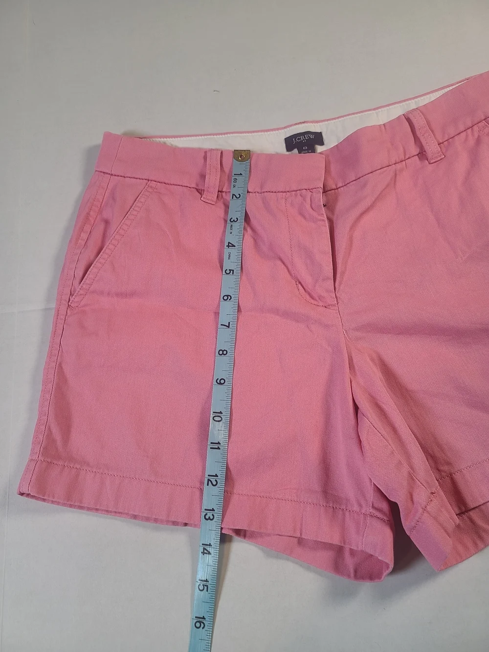 J Crew Shorts Womens 8 Pink Chino Mid Rise Casual Preppy Cotton Summer